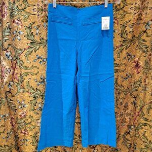 Bright blue capris pull on wide leg Size medium NWT new with tag